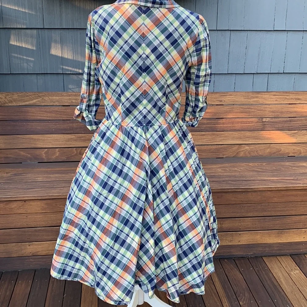 Eshakti XL 16 Plaid Dress Vintage Pinup Autumn Vibes - Picture 7 of 9